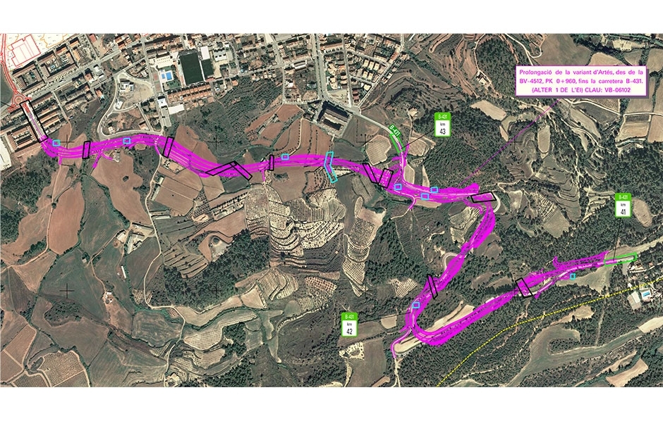 Tacheometric survey for the Artés bypass