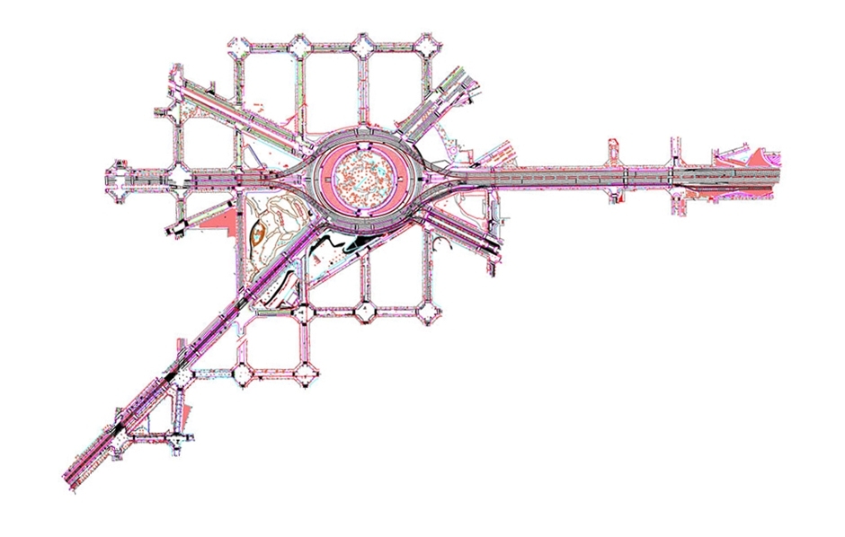 Tachymétrie des environs de la place de Las Glorias